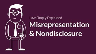 Misrepresentation and Nondisclosure  Contracts  Defenses amp Excuses [upl. by Upshaw]