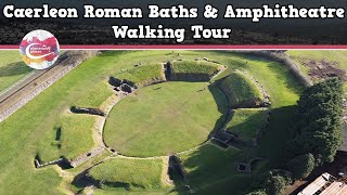 CAERLEON ROMAN BATHS amp AMPHITHEATRE WALES  Walking Tour  Pinned on Places [upl. by Barraza]