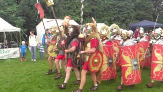 Roman Reenactment at the Amphitheatre in Caerleon Marching In [upl. by Dalt]