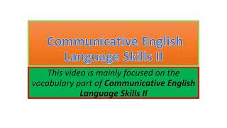 Communicative English Language Skills II vocabulary part one [upl. by Mandelbaum601]