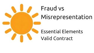 Fraud vs Misrepresentation  Other Essential Elements of a Valid Contract  CA CPT  CS amp CMA [upl. by Pastelki]